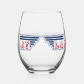 Personalized Happy Labor Day Wijnglas Zonder Voet (Links)