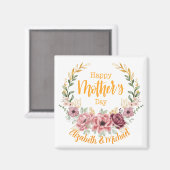 Personalized Happy Mother’s Day Floral Magnet (Voorkant / Achterkant)