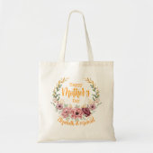 Personalized Happy Mother’s Day Floral Tote Bag (Voorkant)