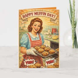 Personalized Happy Muffin Day Greeting Card Kaart