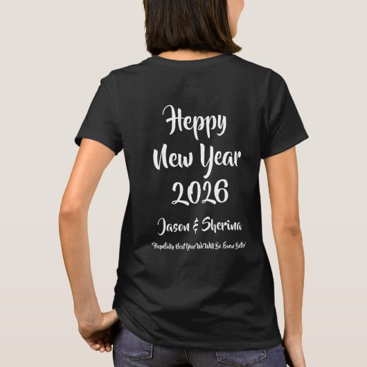 Personalized Happy New Year 2026 & Name T-shirt (Achterkant)
