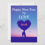 Personalized Happy New Year Love card Feestdagenkaart<br><div class="desc">Elegant New year card for lovers</div>