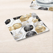 Personalized Happy New Year Party Kartonnen Onderzetters (Schuin)