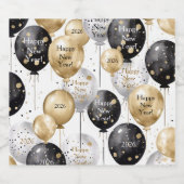 Personalized Happy New Year Party Sparkling Wijnetiket (Enkel label)