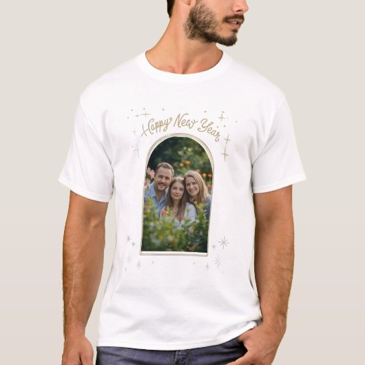 Personalized Happy New Year with my Photo T-shirt (Voorkant)