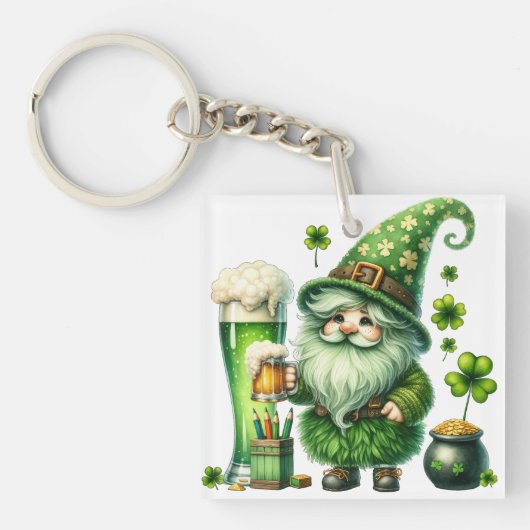 Personalized Happy St. Patrick's Day Acrylic Sleutelhanger (Voorkant)