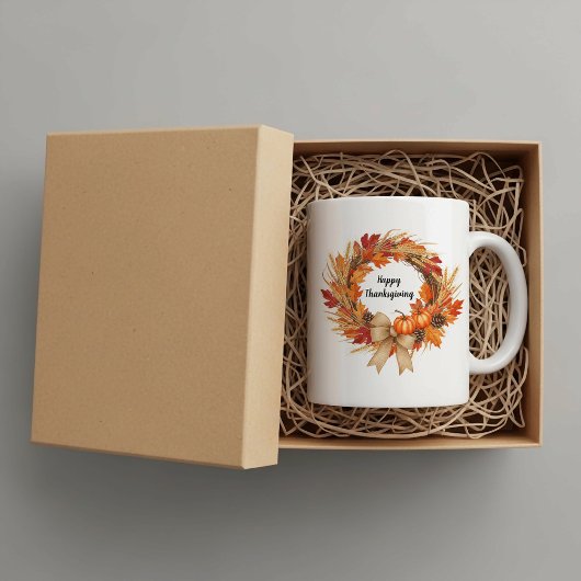 Personalized Happy Thanksgiving mug  Koffiemok