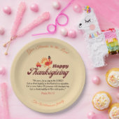 Personalized Happy Thanksgiving with Bible Verse  Papieren Bordje (Feest)