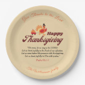 Personalized Happy Thanksgiving with Bible Verse  Papieren Bordje (Voorkant)