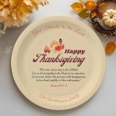 Personalized Happy Thanksgiving with Bible Verse  Papieren Bordje
