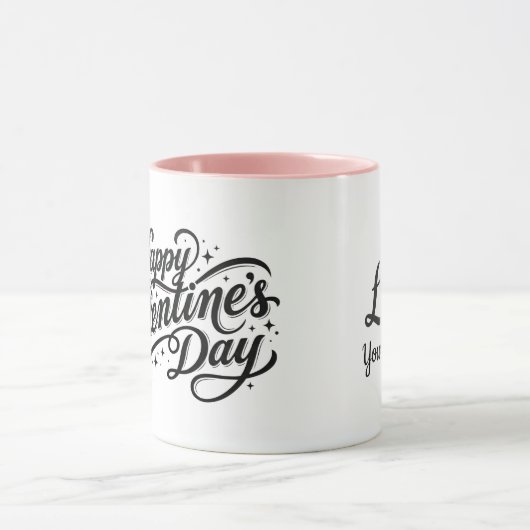Personalized Happy Valentine's Day Custom Mug Mok (Midden)