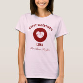 Personalized Happy Valentine's Day Red Pink T-shirt (Voorkant)