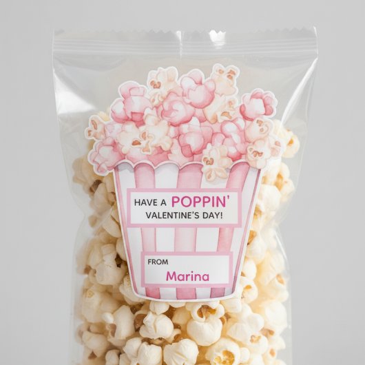 Personalized “Have a Poppin’ Valentine’s Day” Kids Sticker