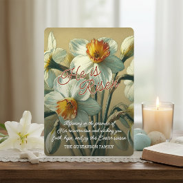 Personalized He Is Risen Daffodil Floral Card Feestdagenkaart
