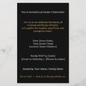 Personalized He Is Risen Easter Party Invitation Flyer (Achterkant)