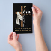 Personalized He Is Risen Easter Party Invitation Flyer (Hand)