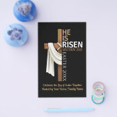 Personalized He Is Risen Easter Party Invitation Flyer (Enkel)