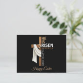 Personalized He Is Risen Happy Easter Christian Briefkaart (Staand voorkant)