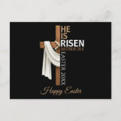 Personalized He Is Risen Happy Easter Christian Briefkaart (Voorkant)