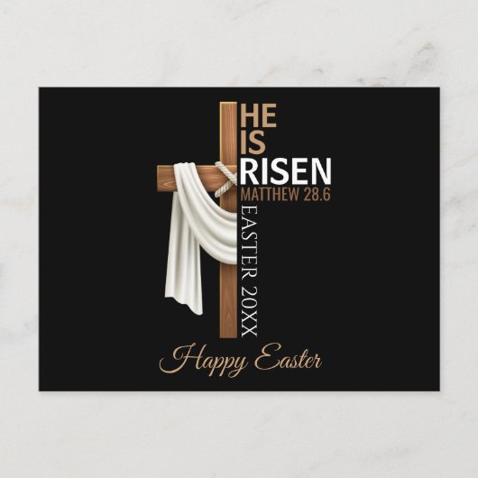 Personalized He Is Risen Happy Easter Christian Briefkaart (Voorkant)