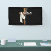 Personalized He Is Risen Vintage Easter Cross Spandoek (Beurs)