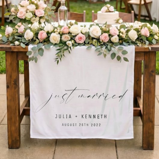 Personalized Head Table Decor Just Married Wedding Wandkleed