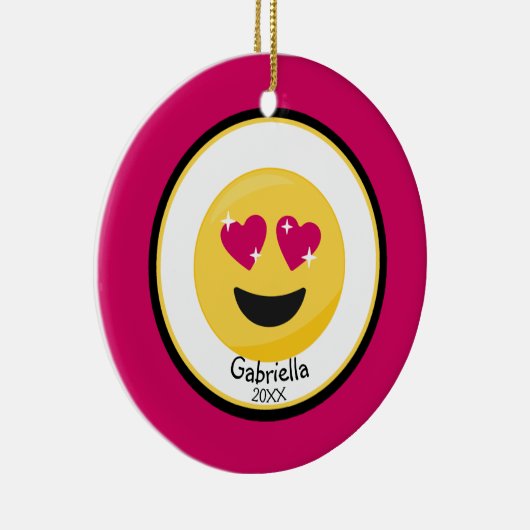 Personalized Hear Eyes Love Emoji Ornament (Rechts)