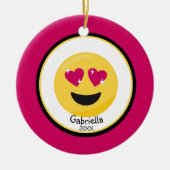 Personalized Hear Eyes Love Emoji Ornament (Voorkant)