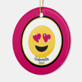 Personalized Hear Eyes Love Emoji Ornament (Links)