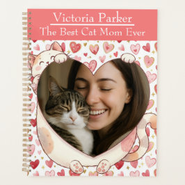 Personalized Heart Cat Hug Photo Planner 
