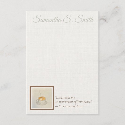 Personalized Heart Coffee Cup Flat Note Card Kaart (Voorkant)