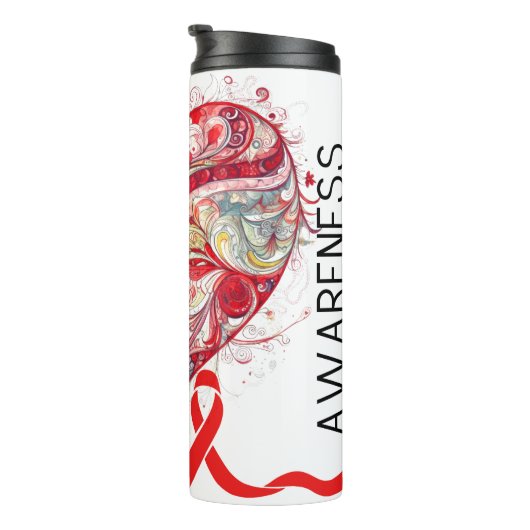 Personalized Heart Disease Awareness Thermosbeker (Geroteerd rechts)