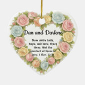 Personalized Heart Floral Bible Verse Ornament (Achterkant)