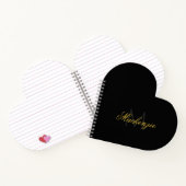 Personalized Heart Initials Heart Shaped Black Notitieboek (Binnen)