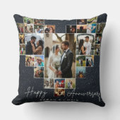Personalized Heart Photo Collage Throw Pillow Kussen (Voorkant)