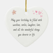 Personalized Heart Photo Ornament Birthday Message (Achterkant)