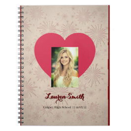 Personalized Heart Photo Spiral Notebook  Notitieboek