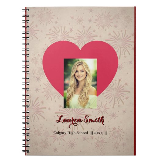 Personalized Heart Photo Spiral Notebook  Notitieboek (Voorkant)