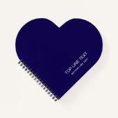 Personalized Heart Shaped Navy Notebook Custom Tex Notitieboek (Voorkant)