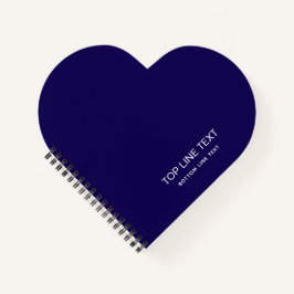 Personalized Heart Shaped Navy Notebook Custom Tex Notitieboek
