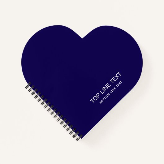 Personalized Heart Shaped Navy Notebook Custom Tex Notitieboek (Voorkant)