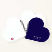 Personalized Heart Shaped Navy Notebook Custom Tex Notitieboek (Binnen)
