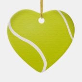PERSONALIZED Heart Shaped Tennis Ornamies Keramisch Ornament (Voorkant)