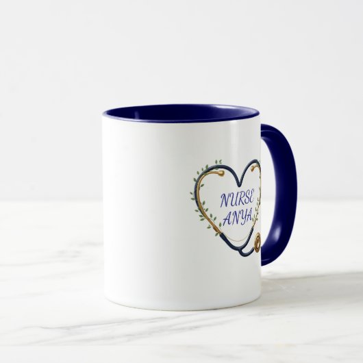 Personalized Heart Stethoscope Mug Mok (Voorkant rechts)