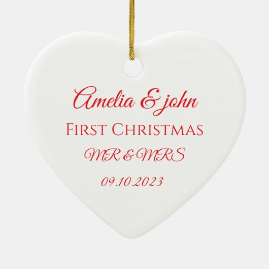 Personalized Heart Wedding Ornament (Achterkant)