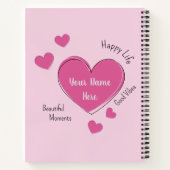 Personalized Hearts Spiral Notebook Sketchbook Notitieboek (Achterkant)