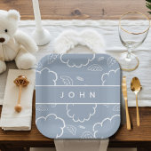 Personalized Heavenly Angel Halo Cloud  Blue   Papieren Bordje