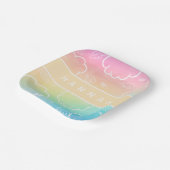 Personalized Heavenly Angel Halo Cloud  Rainbow  Papieren Bordje (Gebogen)