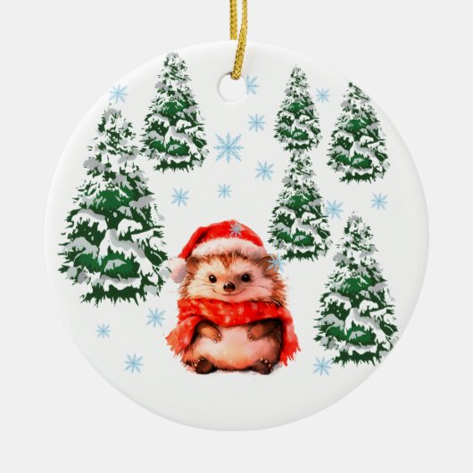 Personalized Hedgehog Christmas Ornament 2025, Cut (Voorkant)