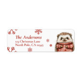 Personalized Hedgehog Christmas Return Label (Voorkant)